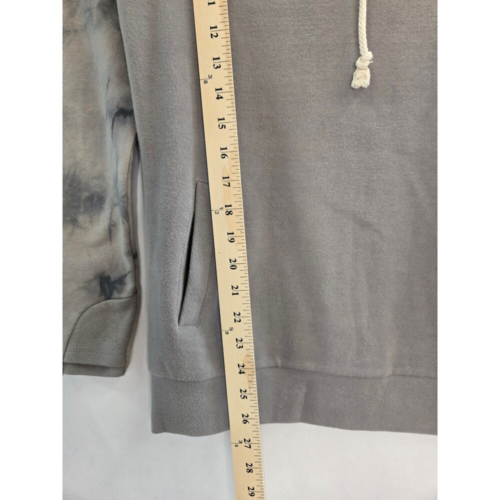 Ampersand Avenue Gray Tie Dye Double Hood Single Zip Hoodie Sweatshirt XS NWT - Picture 3 of 7